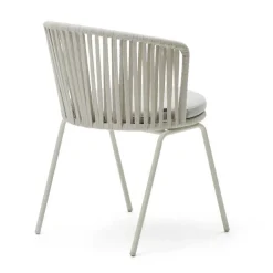 Hellgraue Gartenstühle aus Kordel - Larosca (4er Set)^Wohnen New