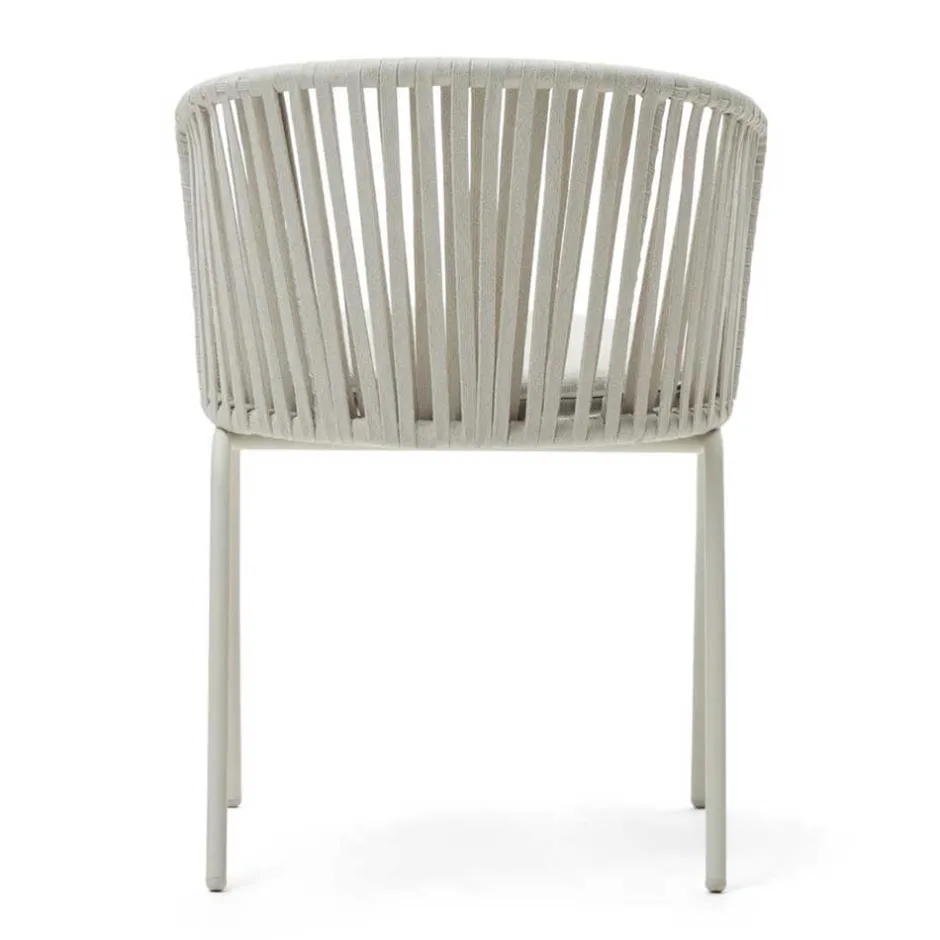 Hellgraue Gartenstühle aus Kordel - Larosca (4er Set)^Wohnen New