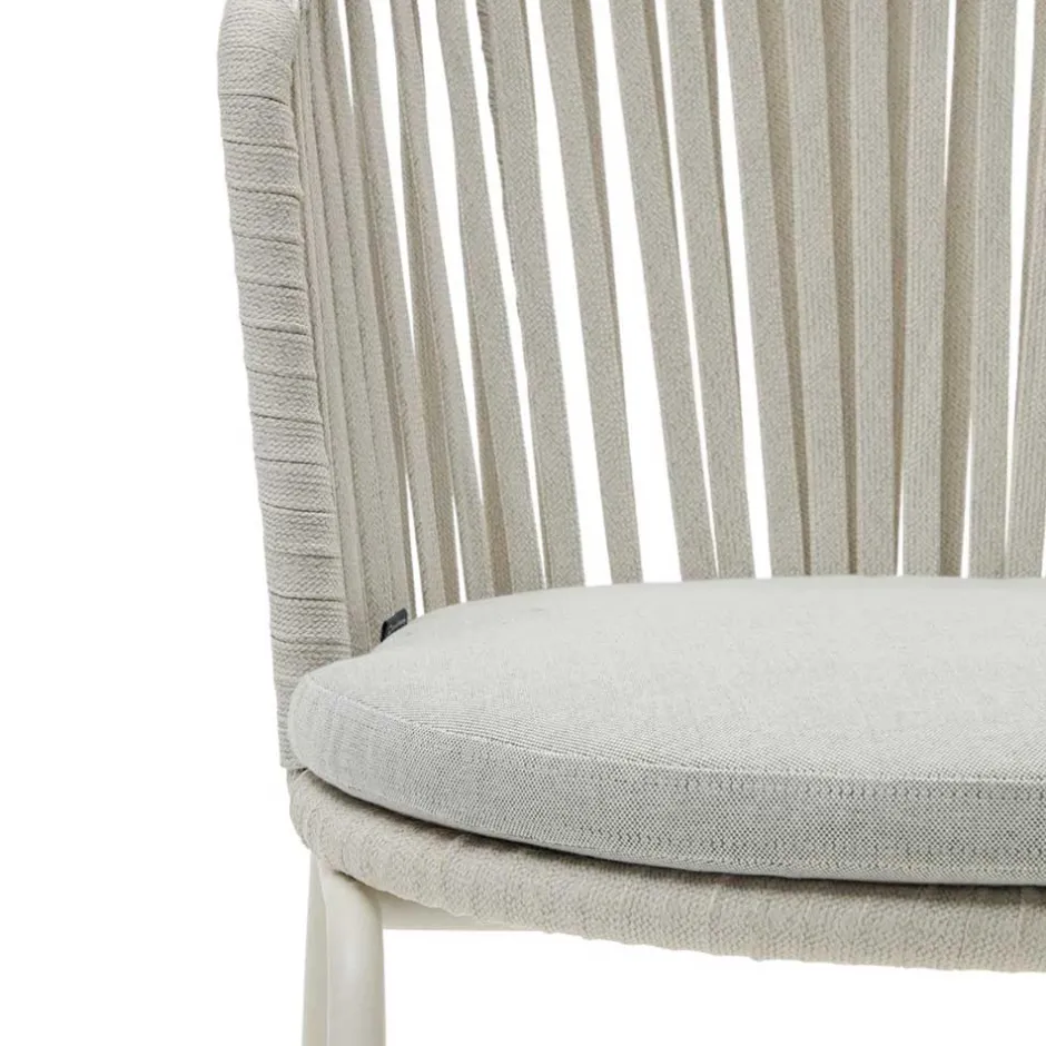 Hellgraue Gartenstühle aus Kordel - Larosca (4er Set)^Wohnen New