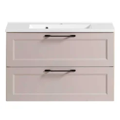 Hellgraue Waschtischkonsole mit Becken - Trioto^Wohnen Discount