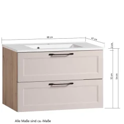 Hellgraue Waschtischkonsole mit Becken - Trioto^Wohnen Discount