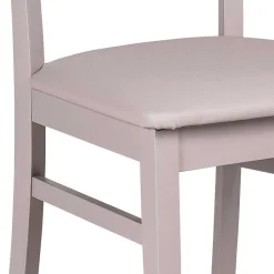 Hellgrauer Holzstuhl Buche massiv Kingston mit Sitz Kunstleder (2er Set)^Wohnen Best