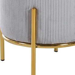 Hellgrauer Polsterhocker mit Cord Bezug - Promo^Wohnen Sale