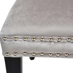 Wohnen Hellgrauer Polsterstuhl mit Knöpfen & Nieten - Hokulani