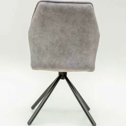 Wohnen Hellgrauer Polsterstuhl mit Metallgestell - Nynos (2er Set)