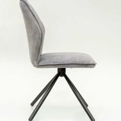 Wohnen Hellgrauer Polsterstuhl mit Metallgestell - Nynos (2er Set)