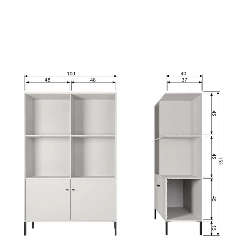 Hellgrauer Schrank mit vier Fächern - Rocca^Wohnen Online