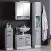 Wohnen Hellgraues Badezimmermöbel Set günstig - Girios (vierteilig)
