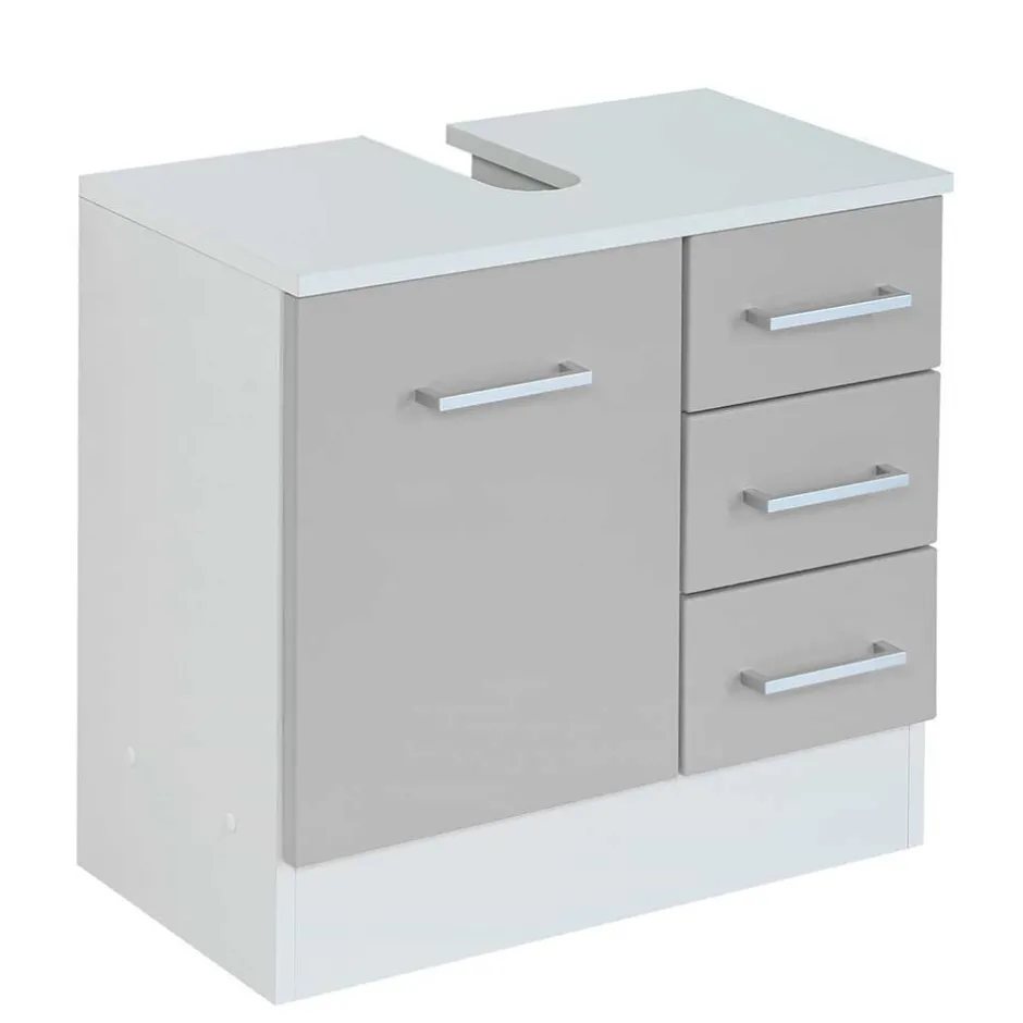 Wohnen Hellgraues Badezimmermöbel Set günstig - Girios (vierteilig)