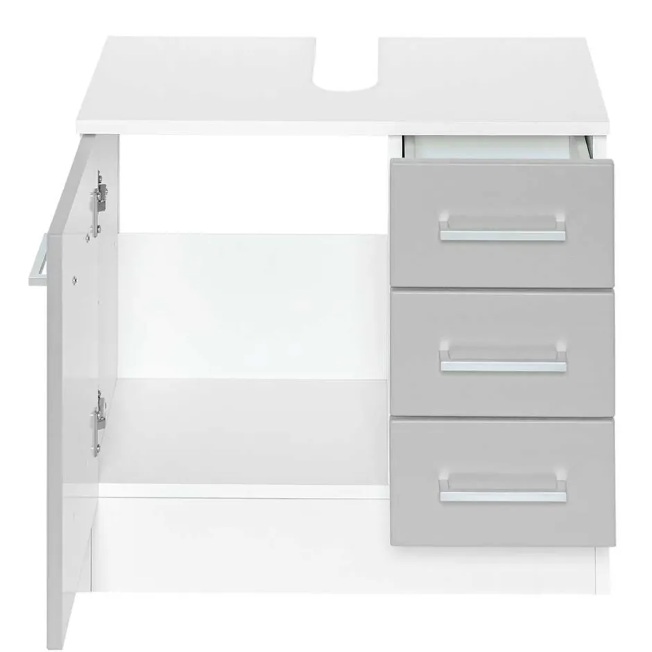 Wohnen Hellgraues Badezimmermöbel Set günstig - Girios (vierteilig)