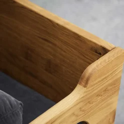 Wohnen Hellgraues Stoff Sofa mit Wildeiche Gestell - Hardus