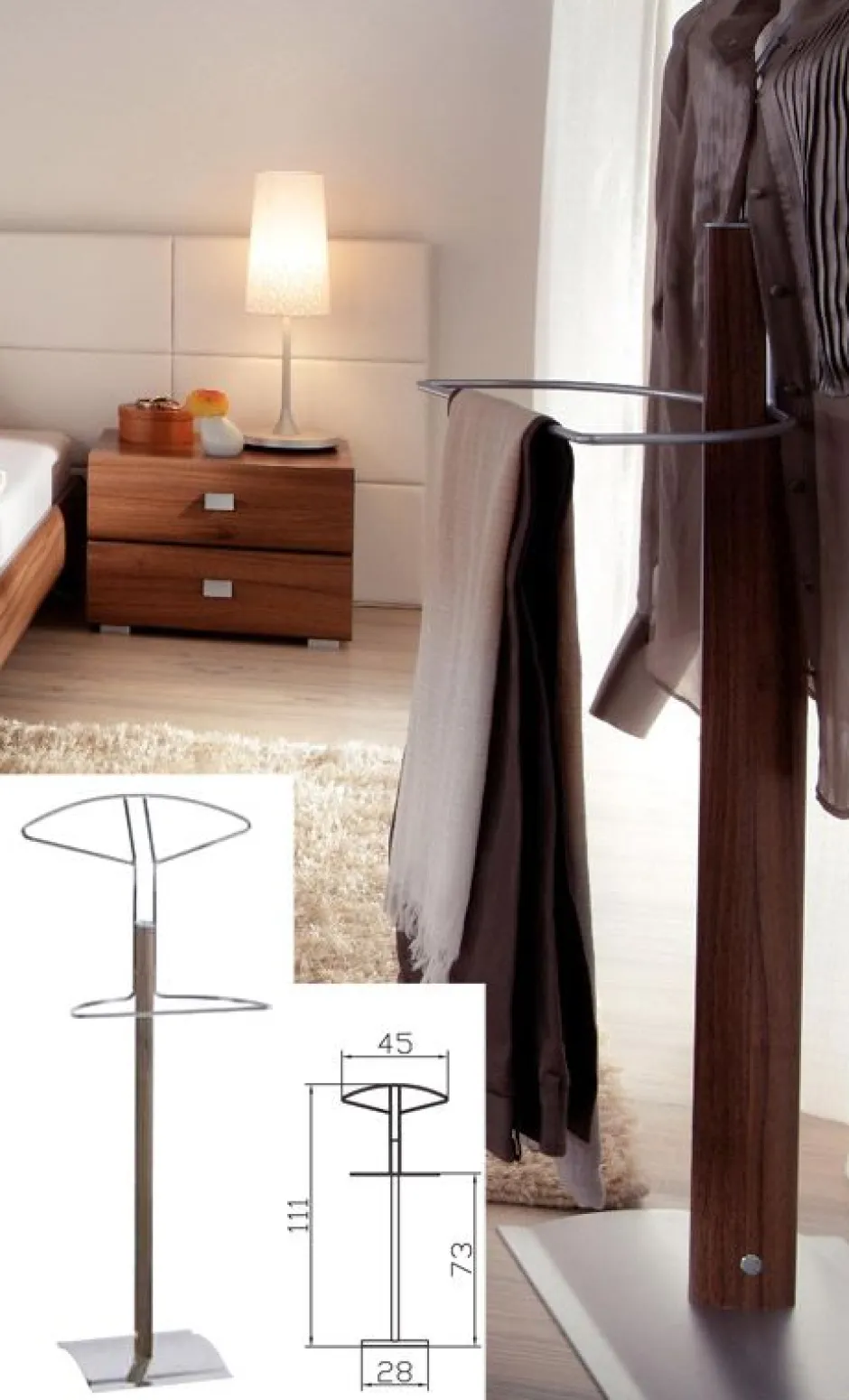 Herrendiener Mia in Walnuss Dekor^Wohnen New