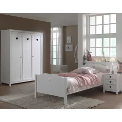 Kinder Wohnen Herz Design Kinderzimmer in Weiß - Grandory (dreiteilig)