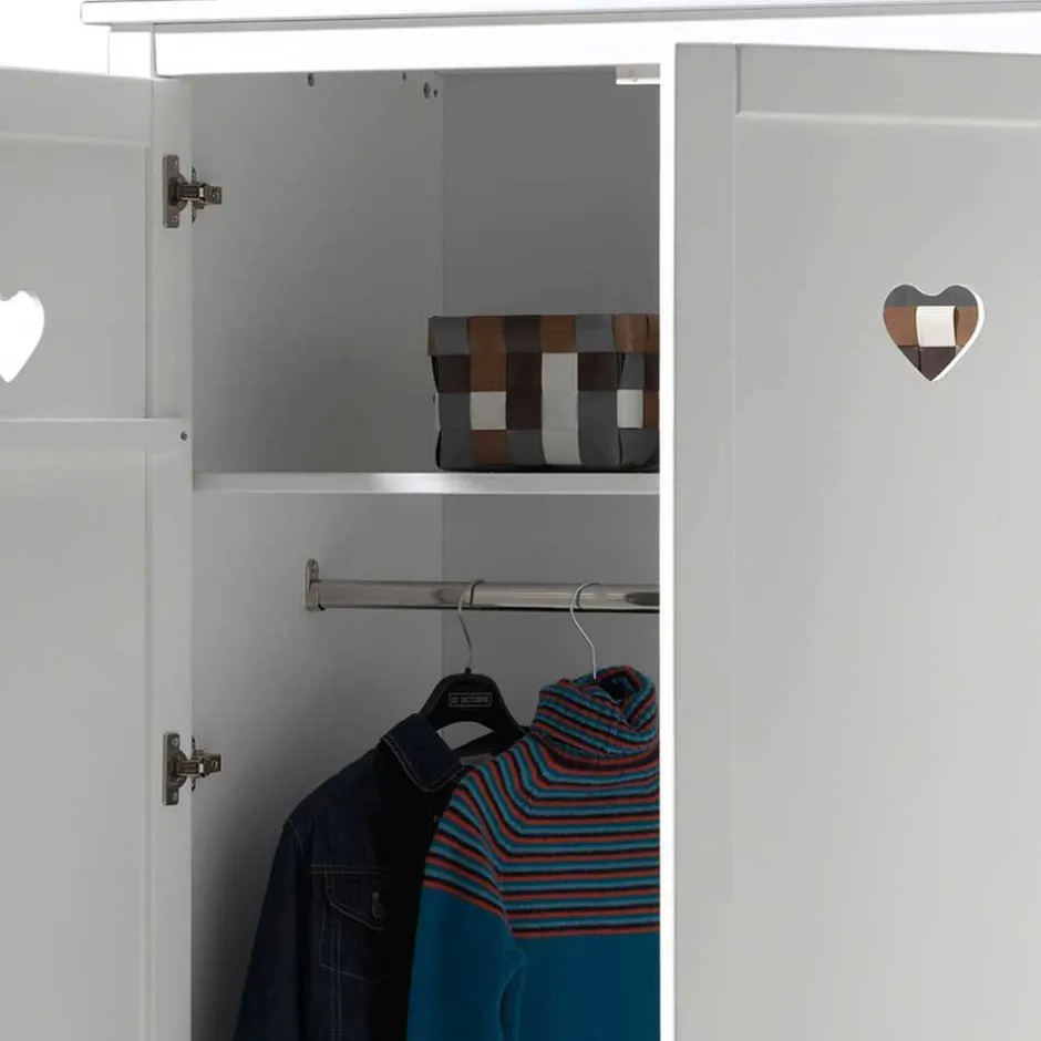 Kinder Wohnen Herz Design Kinderzimmer in Weiß - Grandory (dreiteilig)