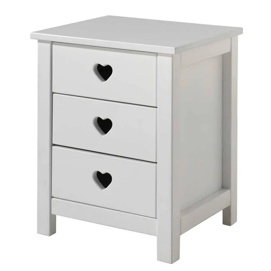 Kinder Wohnen Herz Design Kinderzimmer in Weiß - Grandory (dreiteilig)