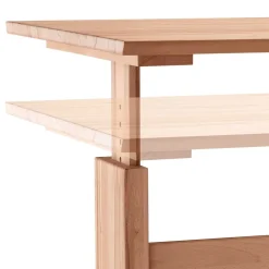 Wohnen Höhenverstellbarer Holz-Schreibtisch aus Kernbuche - Senklas
