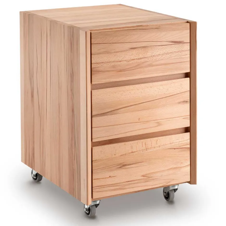 Wohnen Höhenverstellbarer Holz-Schreibtisch aus Kernbuche - Senklas