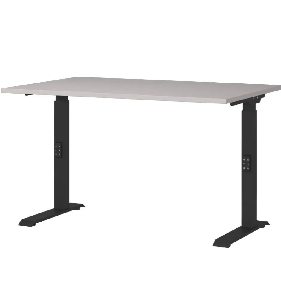 Höhenverstellbarer Office-Tisch in Hellgrau - Clemeta^Wohnen Outlet