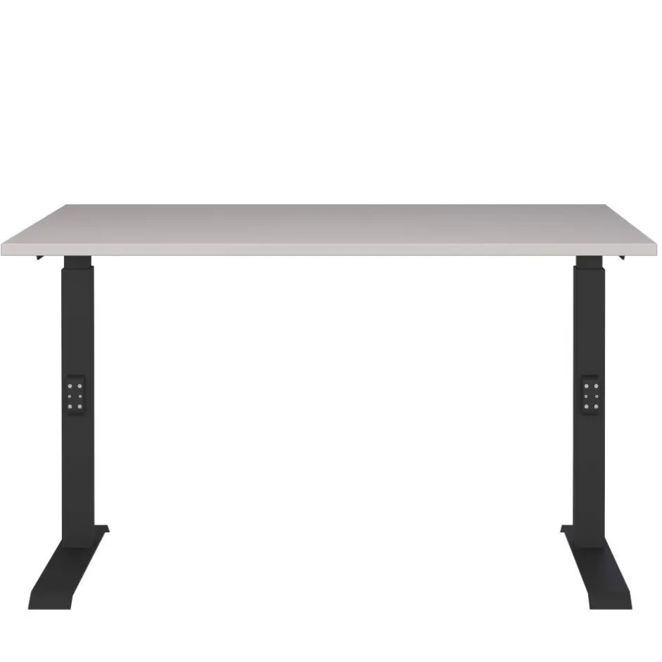 Höhenverstellbarer Office-Tisch in Hellgrau - Clemeta^Wohnen Outlet