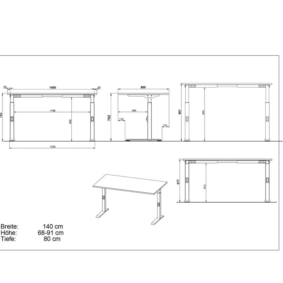 Höhenverstellbarer Schreibtisch zum Sitzen und Stehen - Bilbo^Wohnen Best