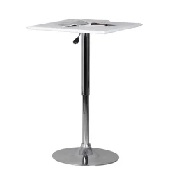 Wohnen Höhenverstellbarer Stehtisch mit Kunstleder Weiß - Silja