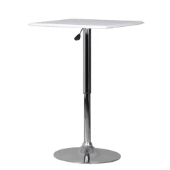 Wohnen Höhenverstellbarer Stehtisch mit Kunstleder Weiß - Silja