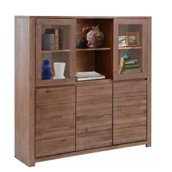 Wohnen Highboard aus Akazie Massivholz und Glas - Ruffes