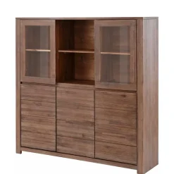 Wohnen Highboard aus Akazie Massivholz und Glas - Ruffes