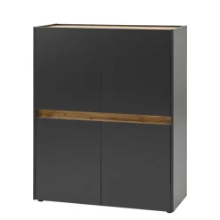 Wohnen Highboard in Anthrazit & Wildeiche Dekor - Ahilav