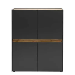 Wohnen Highboard in Anthrazit & Wildeiche Dekor - Ahilav