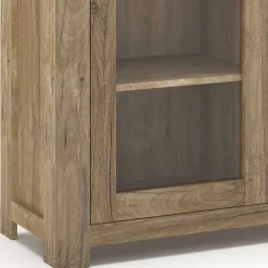 Wohnen Highboard in Eiche Dunkel mit Glaseinsatz - Hilary