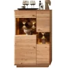 Wohnen Highboard in Esche und Wildeiche mit Glas - Cassna