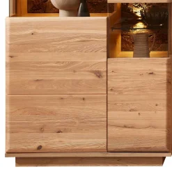 Wohnen Highboard in Esche und Wildeiche mit Glas - Cassna