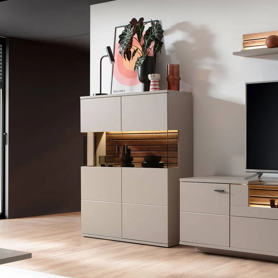 Wohnen Highboard in Grau - Teorina