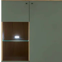 Wohnen Highboard in Graugrün und Wildeiche - Oliva
