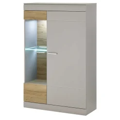 Wohnen Highboard in Hellgrau & Zinneiche NB - Lioscas