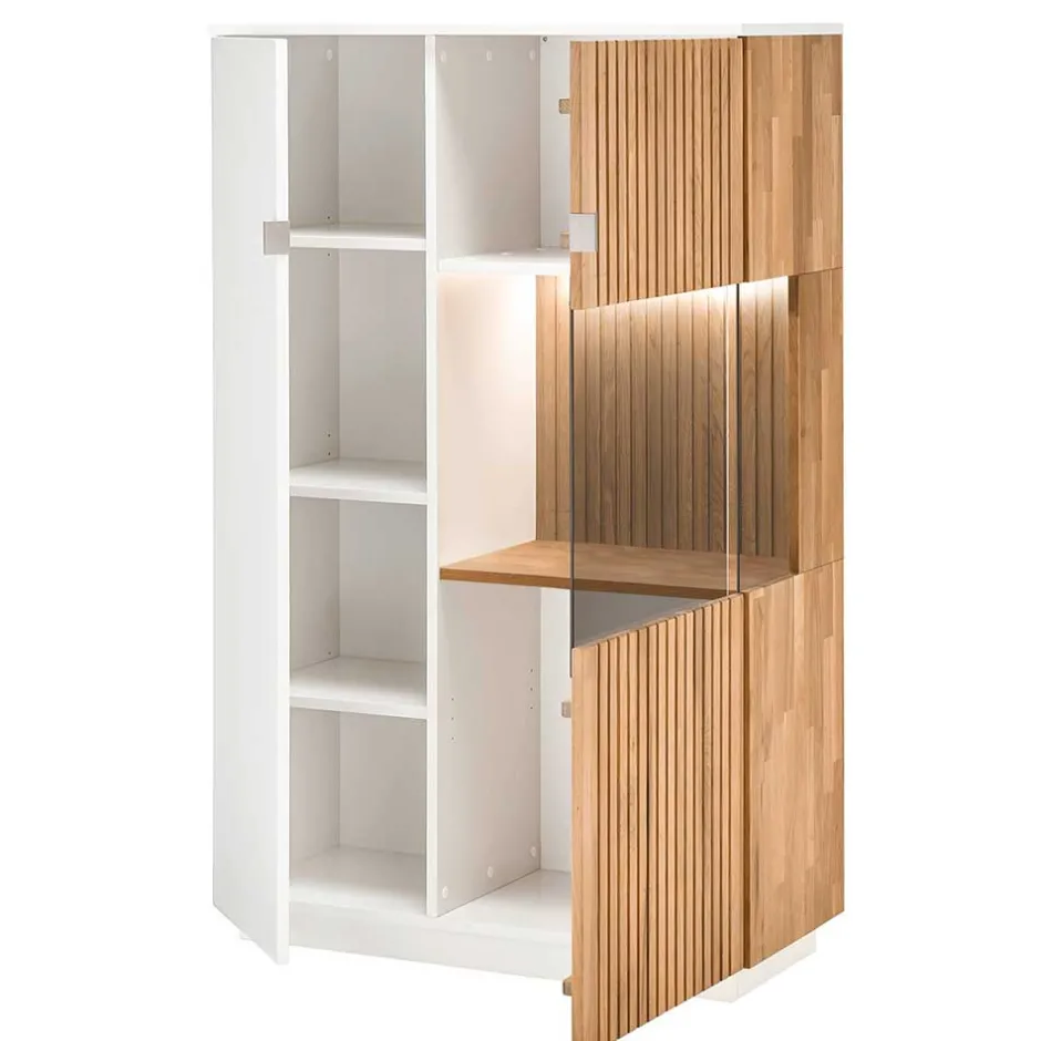 Wohnen Highboard in Weiß und Eiche Bianco - Miloris