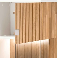 Wohnen Highboard in Weiß und Eiche Bianco - Miloris