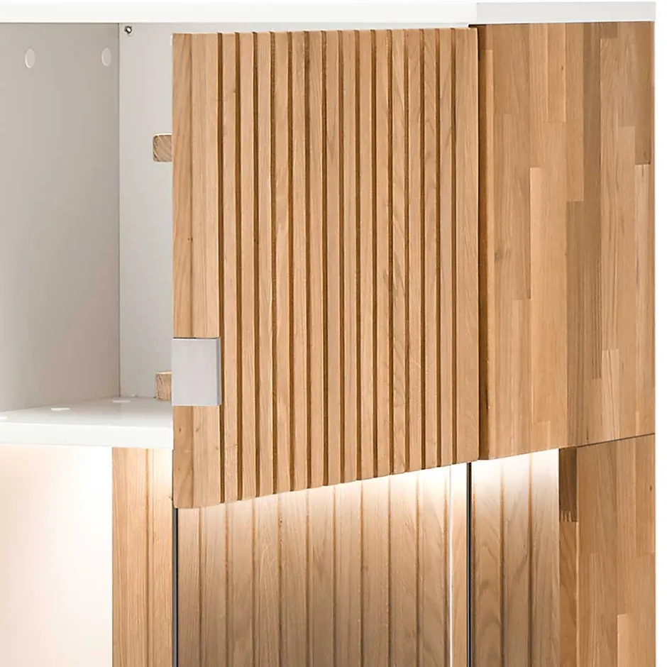 Wohnen Highboard in Weiß und Eiche Bianco - Miloris