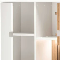 Wohnen Highboard in Weiß und Eiche Bianco - Miloris