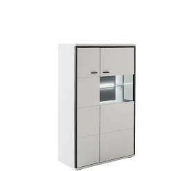 Highboard in Weiß und Schwarzgrau - Loazin^Wohnen Outlet