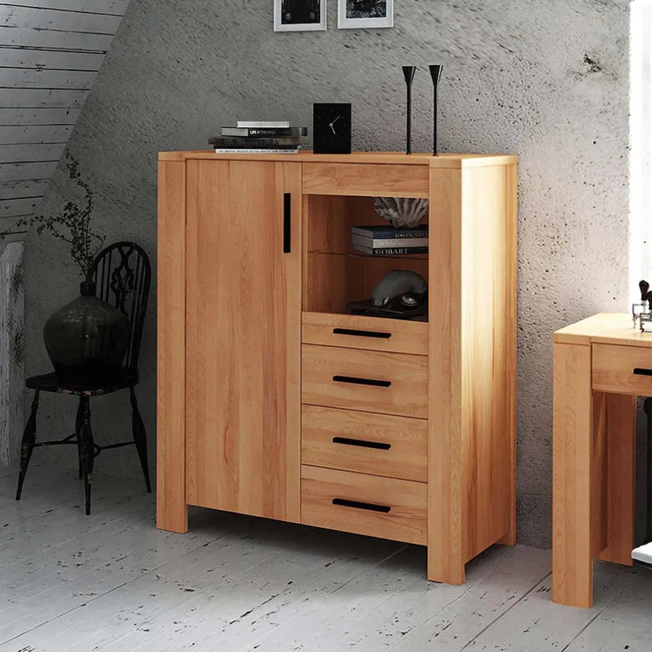 Wohnen Highboard Kommode Mosniak aus Kernbuche Massivholz