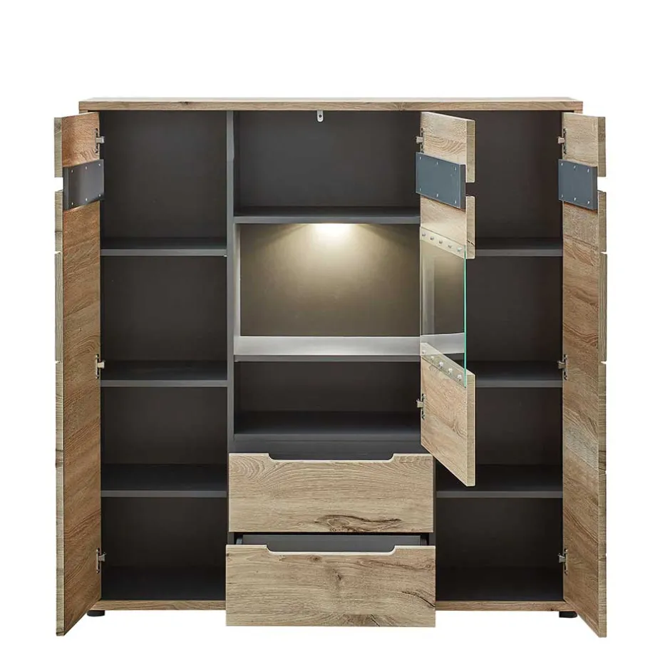 Highboard mit 3 Türen & 2 Schubladen - Zelio^Wohnen Sale