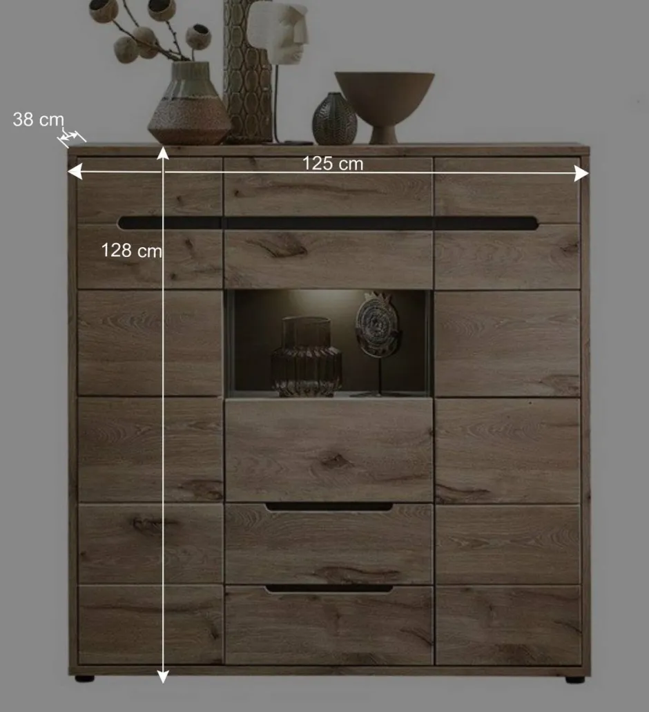 Highboard mit 3 Türen & 2 Schubladen - Zelio^Wohnen Sale