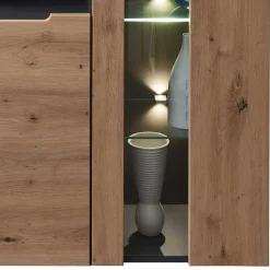 Wohnen Highboard mit Glas & LED Licht - Kuetra