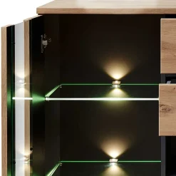 Wohnen Highboard mit Glas & LED Licht - Kuetra