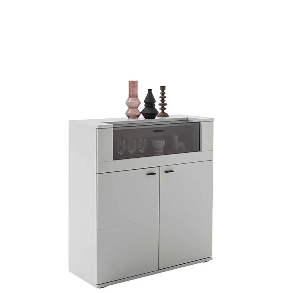 Wohnen Highboard mit Glas Klappe & zwei Türen - Apulco