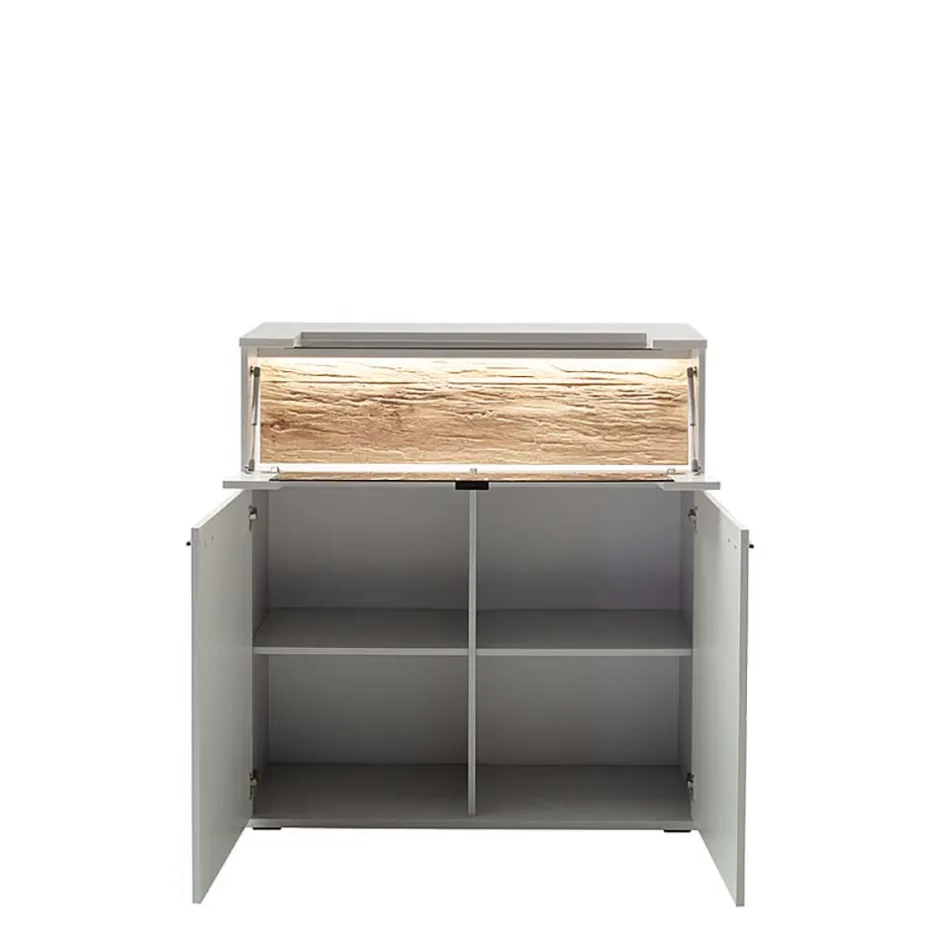 Wohnen Highboard mit Glas Klappe & zwei Türen - Apulco