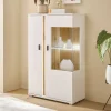 Wohnen Highboard mit Glas und Licht modern - Racelyn