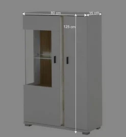 Wohnen Highboard mit Glas und Licht modern - Racelyn